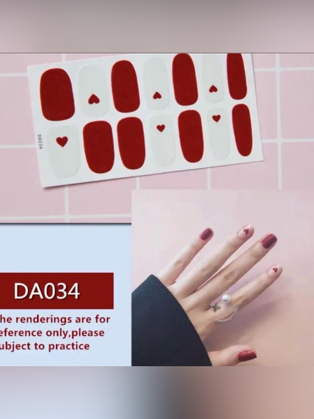 $2 Red Heart Accent Nail Wraps $2 WITH ANY $10 ORDER OR MORE